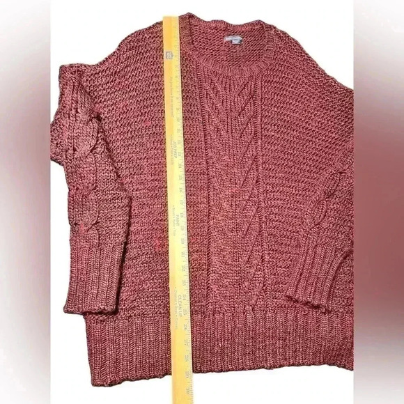 AMERICAN EAGLE Knitted Sweater Maroon Drop Shoulder Womens Size XXL - Picture 4 of 9